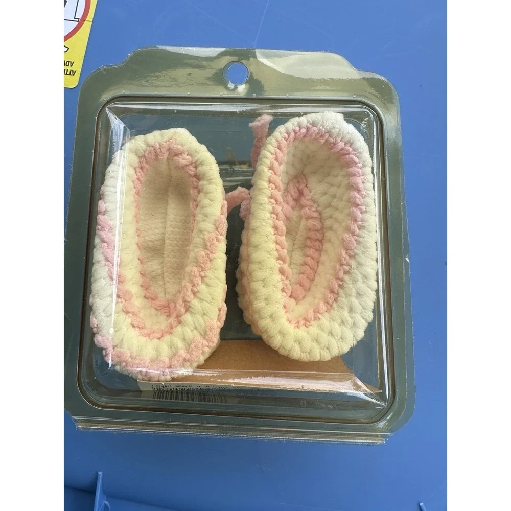 NEW VTG Spencer's Infant Booties Made In The USA‎ 100% Stretch Nylon 2 Pairs